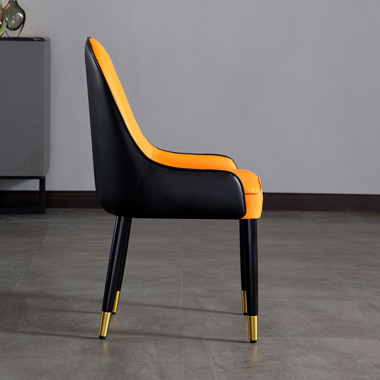 Faux Leather Armless Dining Chairs Glam Dining Side Chair for Home