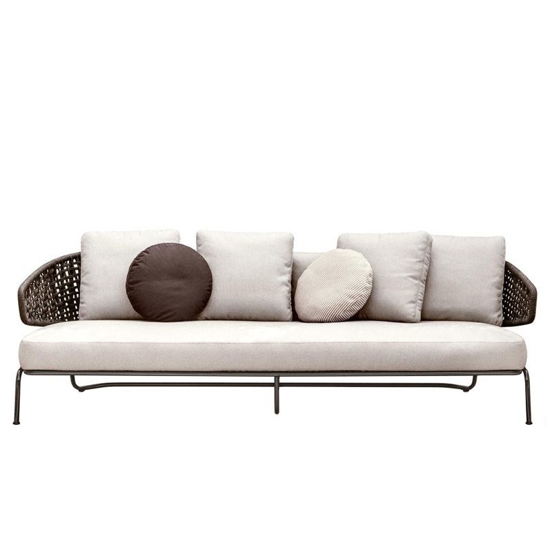 UV Resistant Metal Patio Sofa Outdoor Patio Sofa with Cushion