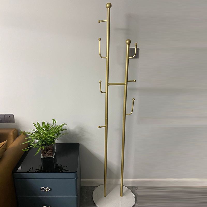 Nordic Free Standing Metal Coat Rack Marble Bottom for Living Room
