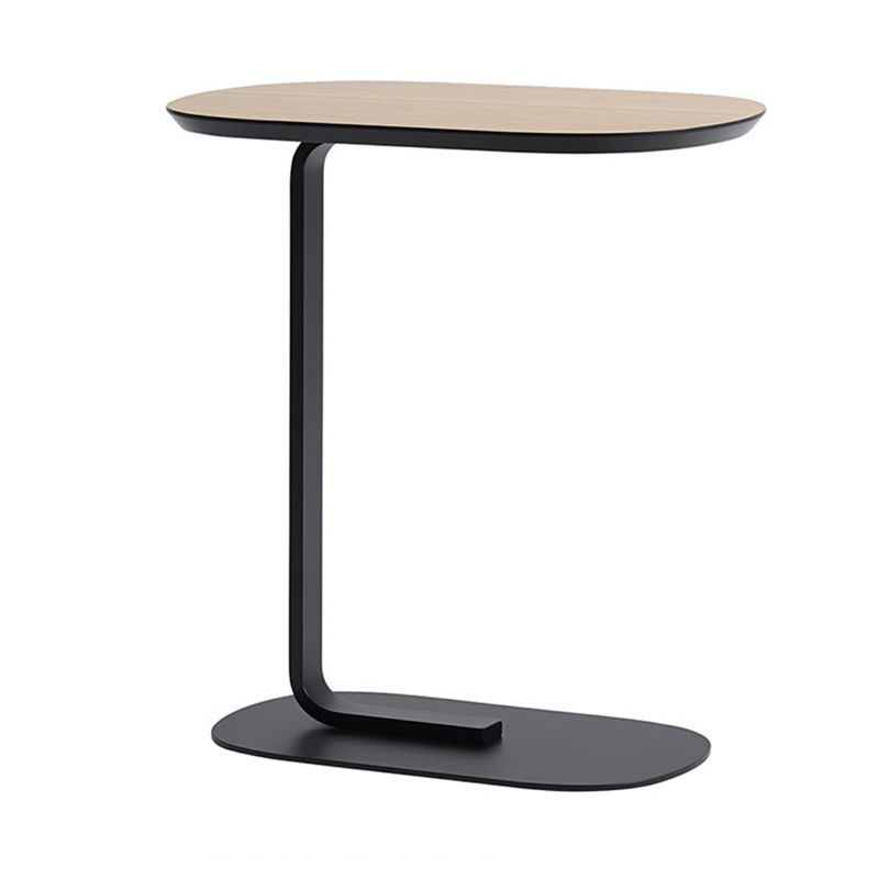 C Side Modernistic Metal Table 19.6"L Oval Table for Living Room