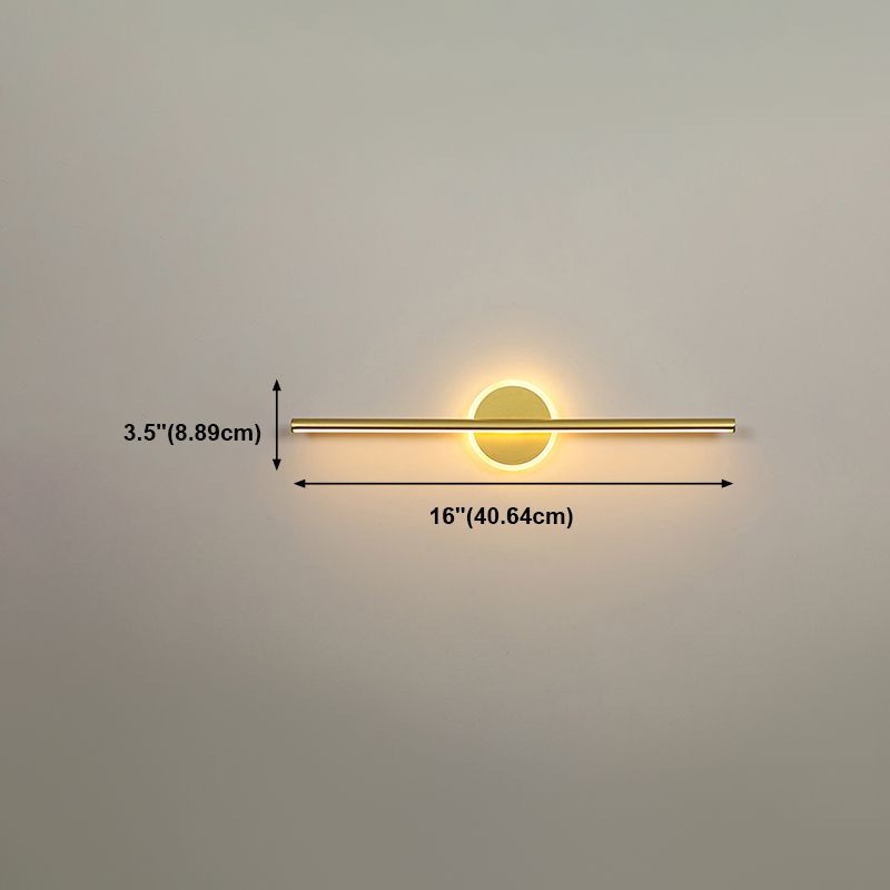Metal Linear Vanity Wall Sconce Modern Style 1 Light Vanity Lighting Fixtures in Gold