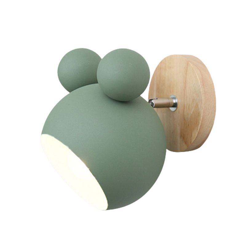 Macaron Wall Lamp 1-Light Wall Mount Lamp with Wood for Kid's Room