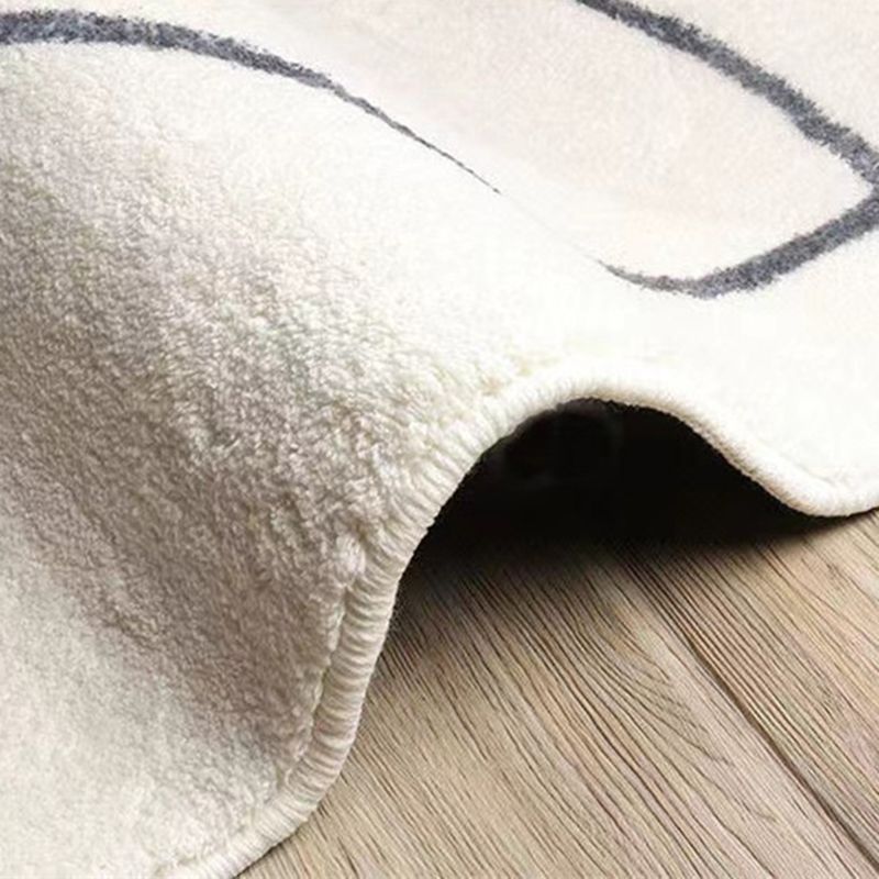 Dark Green Modern Rug Polyester Plant Rug Washable Rug for Living Room