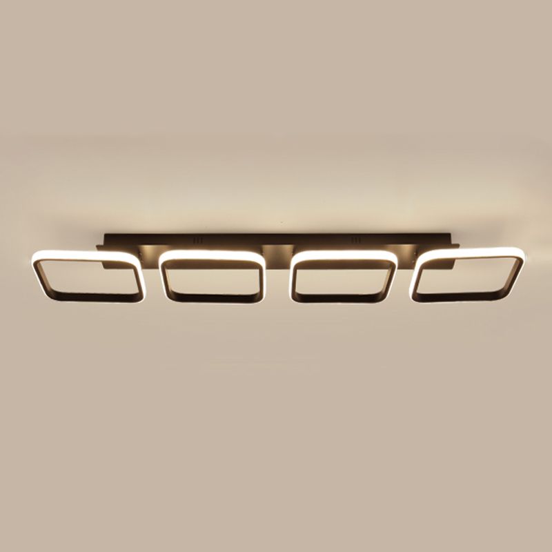 Illuminazione a soffitto quadrata nera Lampada da soffitto a semi-incasso in metallo nordico a LED