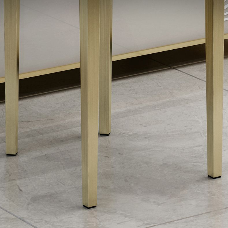 Glam Upholstered Counter Height Stool Metal Bar Stool for Kitchen