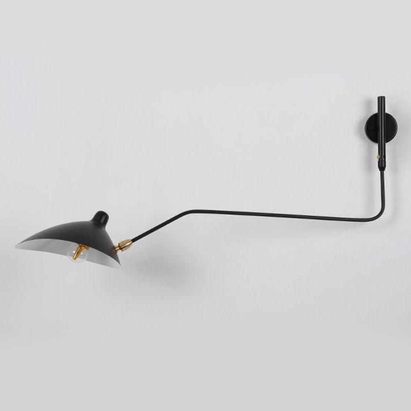 Industrial Style Wall Sconce Iron 1 Light Sconces in Black for Bedroom