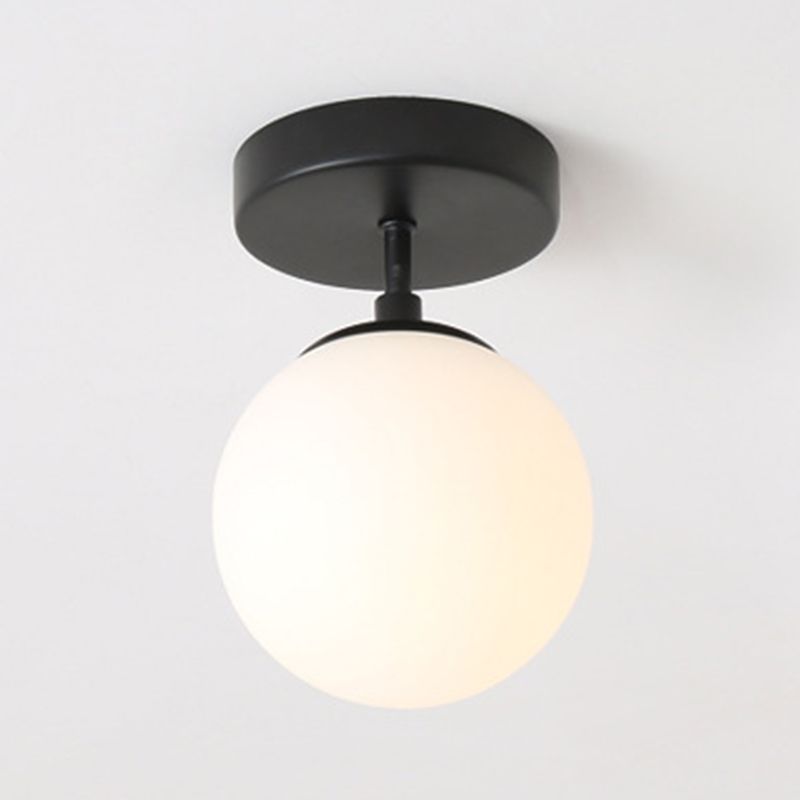 Contemporary Black Ceiling Light Globe Flush Mount Lighting for Home