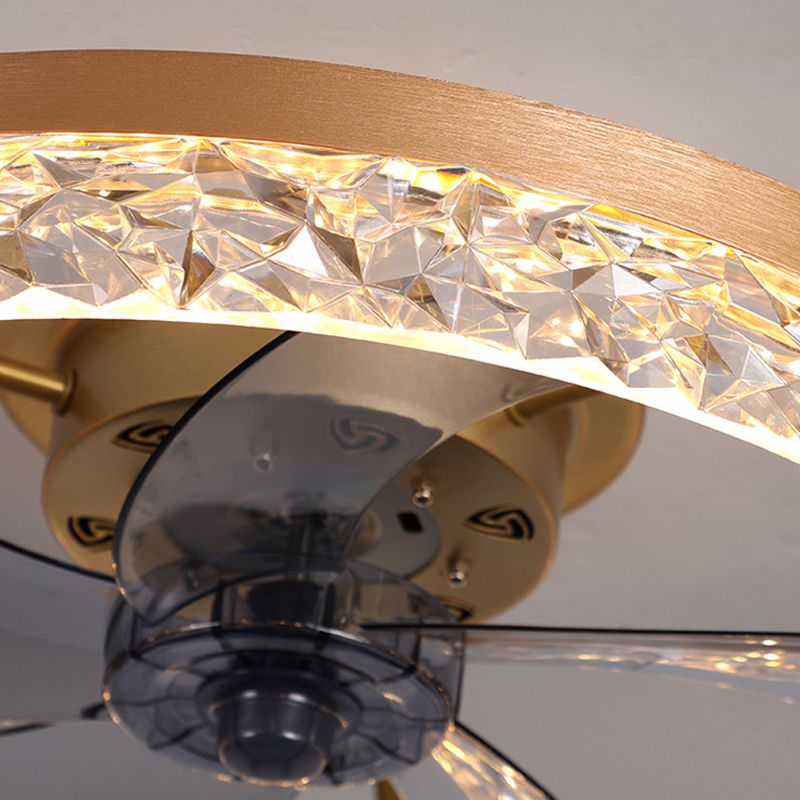 Modern Concise LED Ceiling Light Lacquered Iron Circular Ceiling Fans with Acrylic Shade