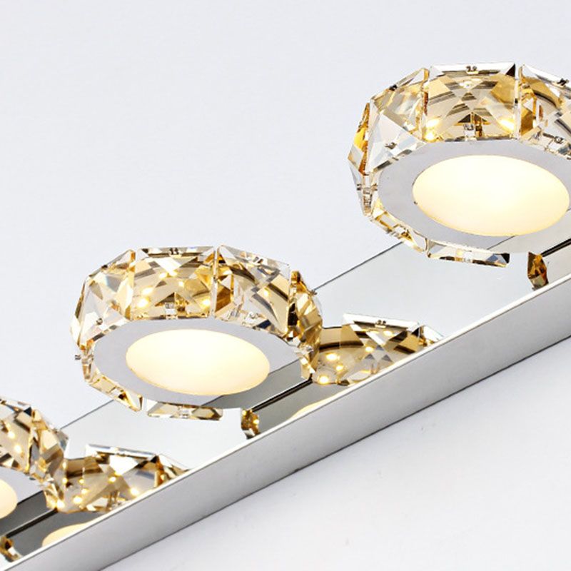 Crystal Geometric Wall Sconce Modern Multi Lights Mirror Wall Mount Light Fixture