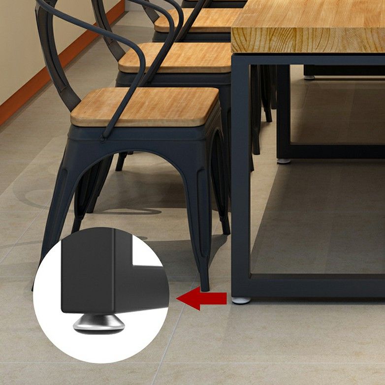 Industrial Wooden Dining Room Set with Rectangle Table and Black Legs Dining Table Furniture