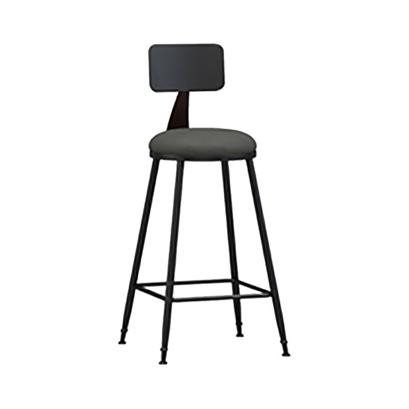 Modern Armless Backrest Counter Stool Iron Bar Stool with Seat and Pedal for Bar