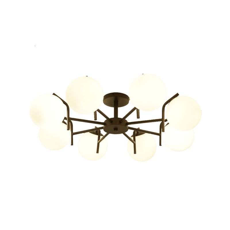 Black Ceiling Mounted Fixture Simple Globe Glass Living Room Ceiling Light