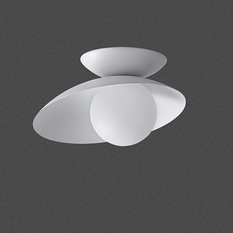 Single Black Flush Mount Lighting Unique Metal LED Ceiling Light