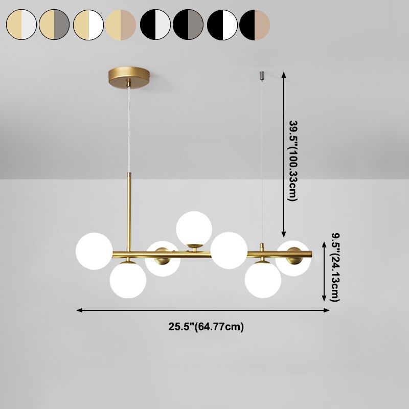 Modern Style Spherical Shape Island Lights Clear Glass Island Lighting