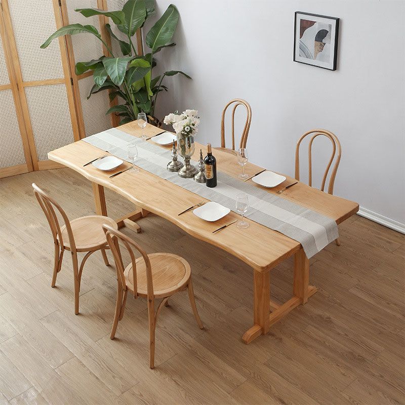 Wood Dining Table Traditional Luxury Rectangle Dining Table with Sled Base