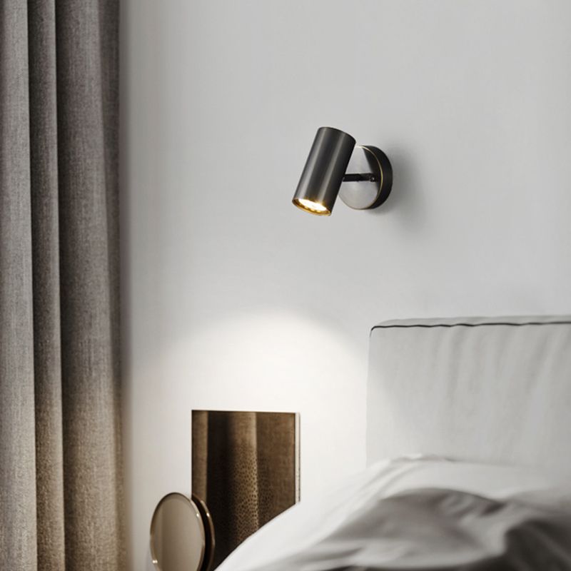 Modern Style Cylinder Wall Sconce Metal 1 Light Sconces for Bedroom