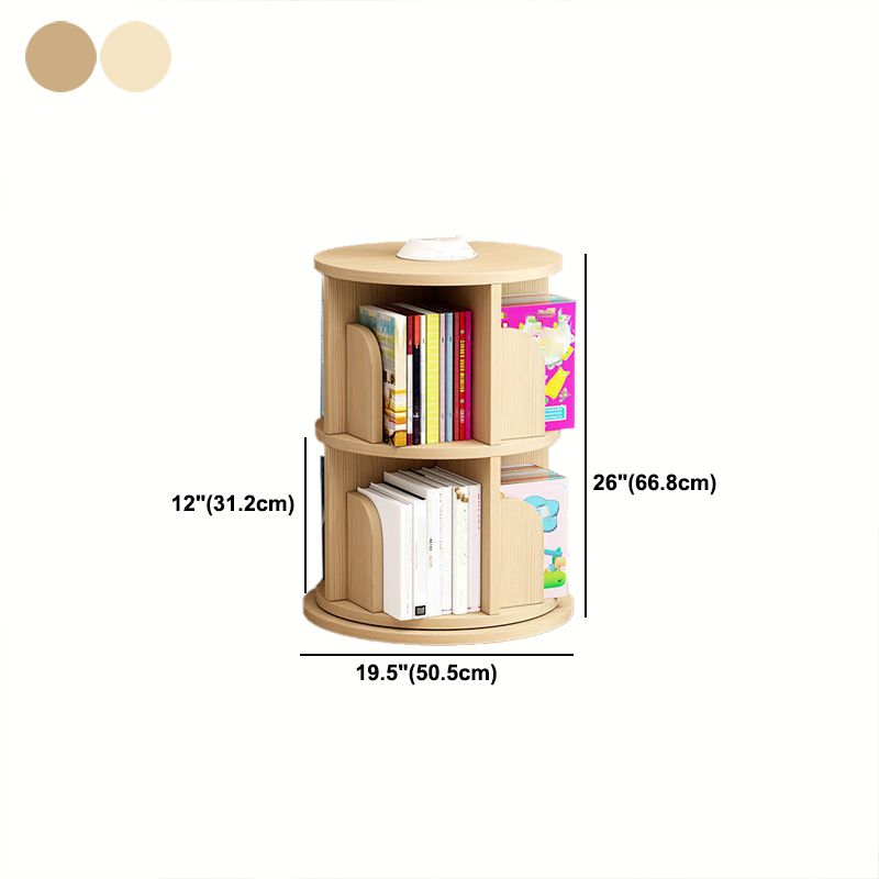 Wooden Rotatable Geometric Bookshelf Modern Home Closed Back Bookcase