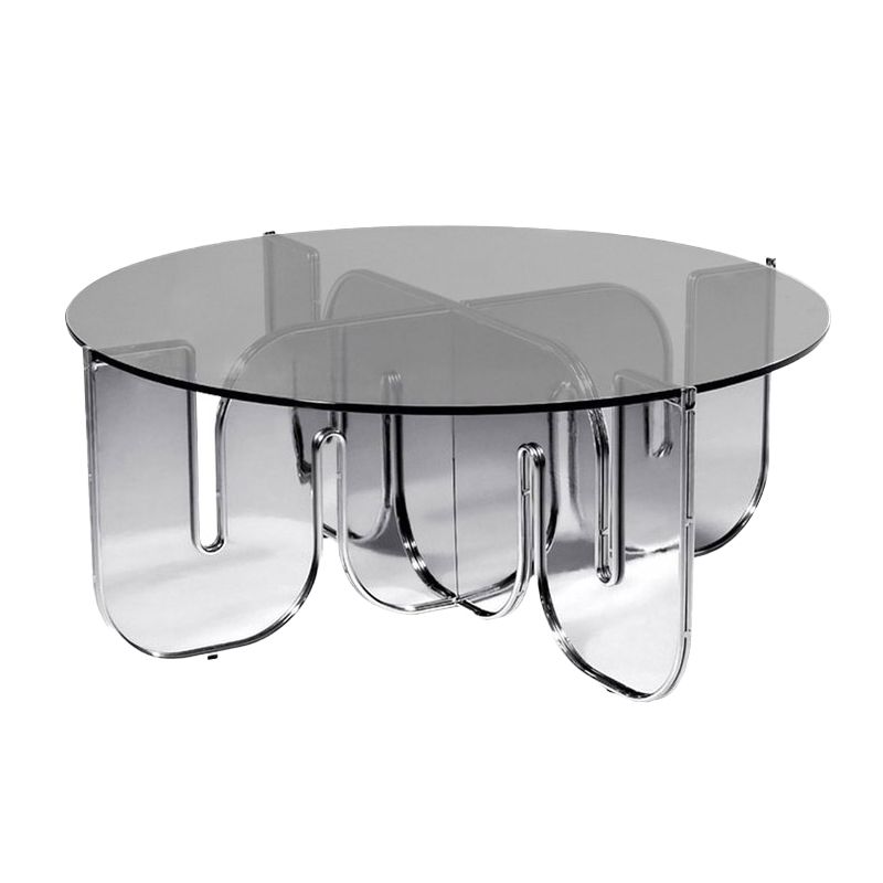 Abstract Coffee Table Modern Glass Top Coffee Cocktail Table