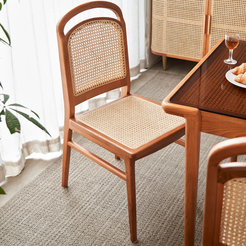 Solid Wood Dining Table Set 1/2/5/7 Pcs Rectangle Table with Side Chairs