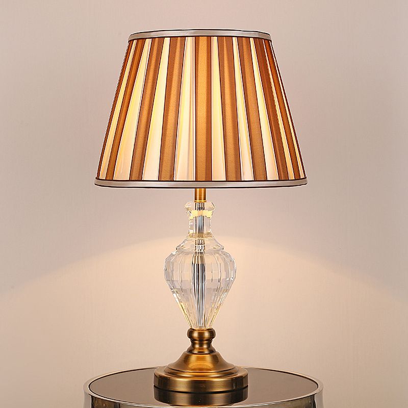 Gebogen bureaulamp eigentijdse afgeschuinde kristal 1 hoofd leesboek licht in bruin