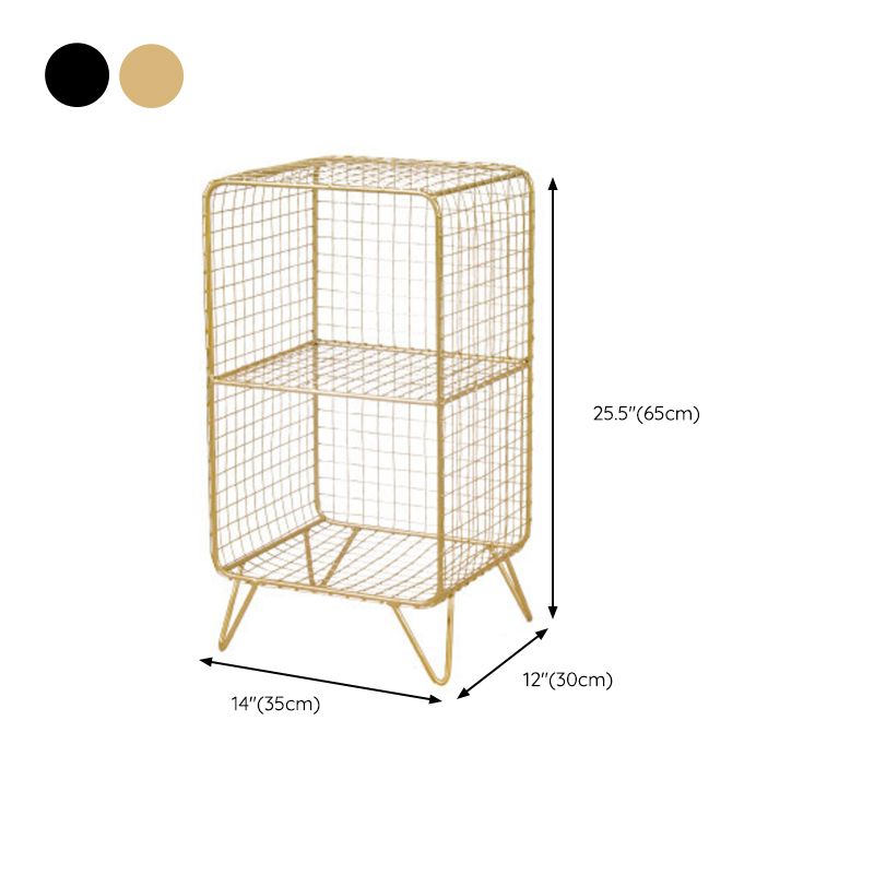 Glam Closed Back Bookshelf Standard Metal Bookcase with Shelves