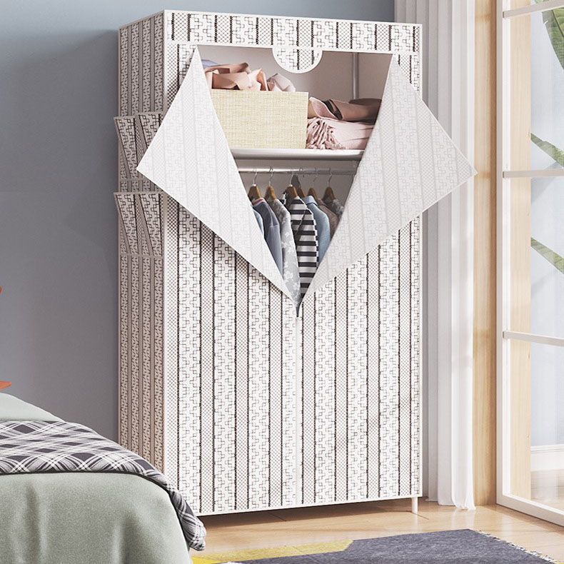 Metal Frame Wardrobe Armoire Contemporary Style Wardrobe Cabinet for Bedroom