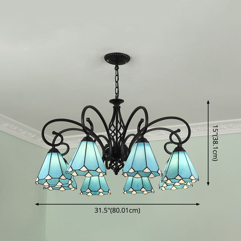 Lampadella Tiffany in vetro colorato Light Living Living Affettale Luce appesa con catene regolabili da 12 "