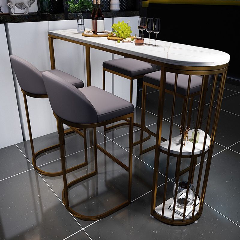 Glam Pub Table Specialty Double Pedestal Bar Table for Indoor and Breakroom