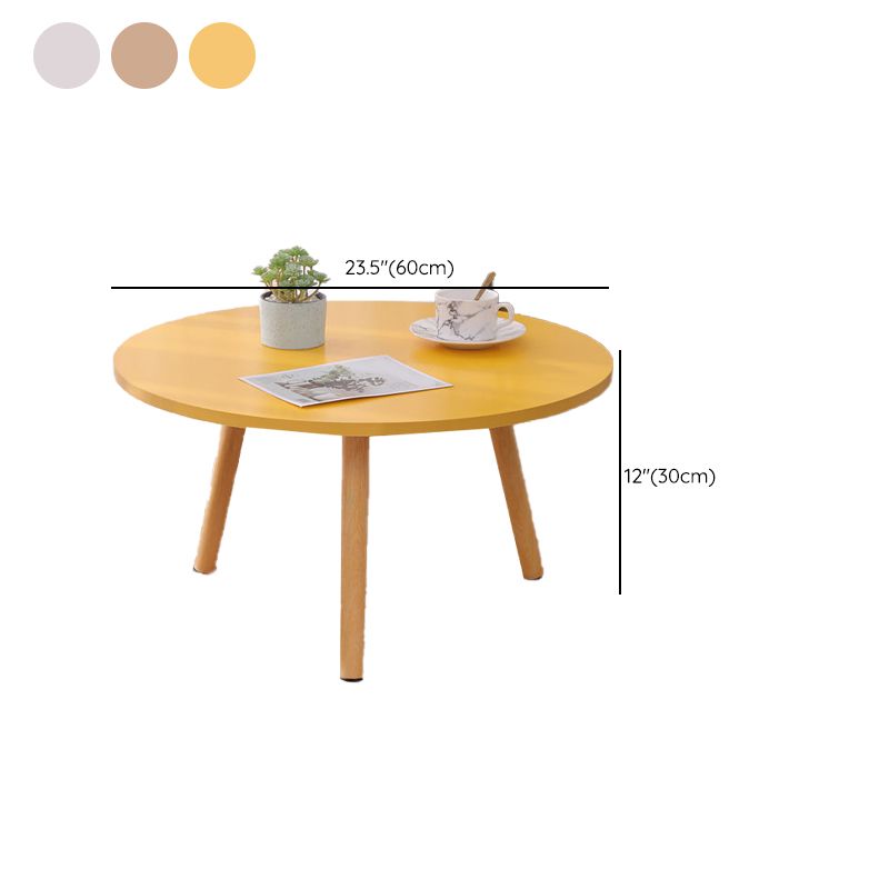 Modern 3 Leg Corner Table Round Solid Wood Side End Table for Living Room