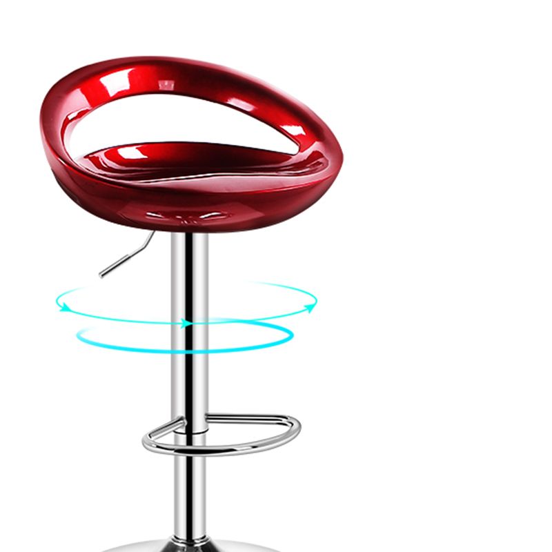 Modern Adjustable Height Swivel Plastic Bucket Bar Stool with Footrest