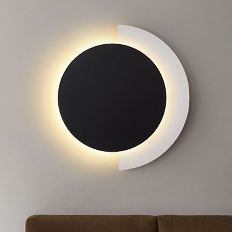 Decorative Round LED Sconce Light Metallic Living Room Background Wall Light
