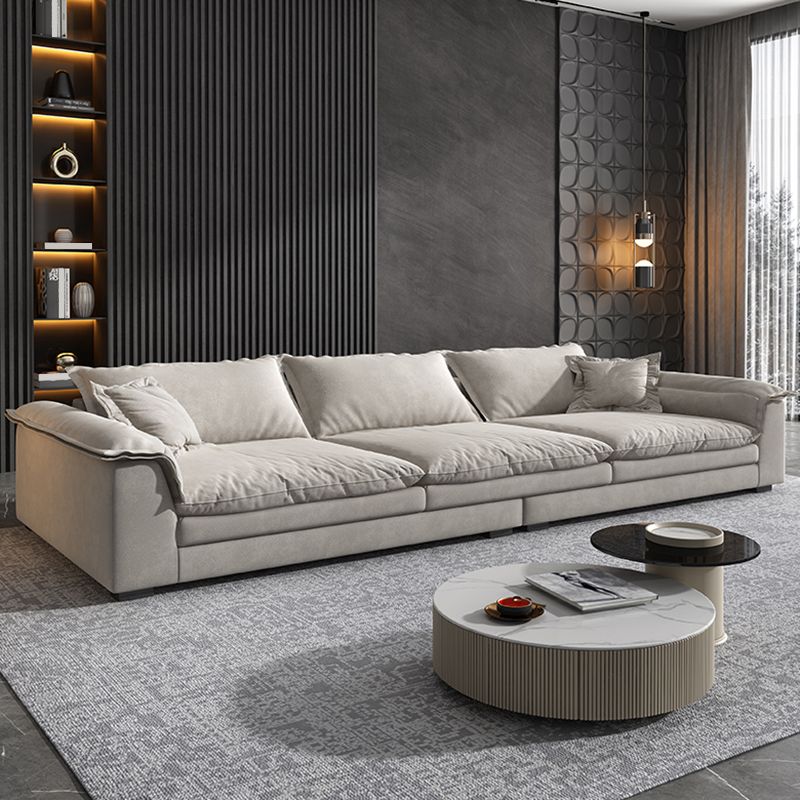 Modern Living Room Flared Arm Sofa with 3 Pillows Standard Seating