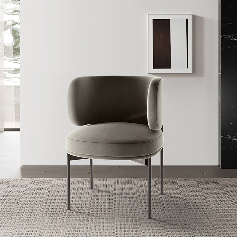 Modern Style Velvet Side Chair Arm Metal Side Chair for Home Use