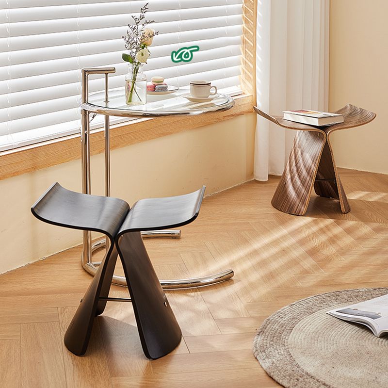 15.7" Tall Trestle End Table Scandinavian Solid Wood Side Table