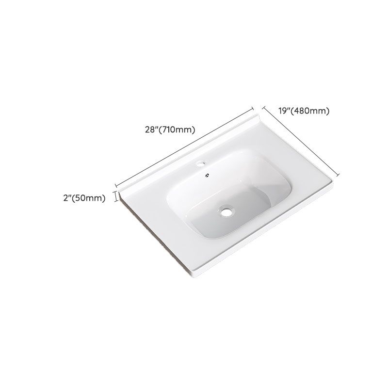 Modern Basin Sink Porcelain with Overflow Drop-in Bathroom Sink(Not Included Faucet)