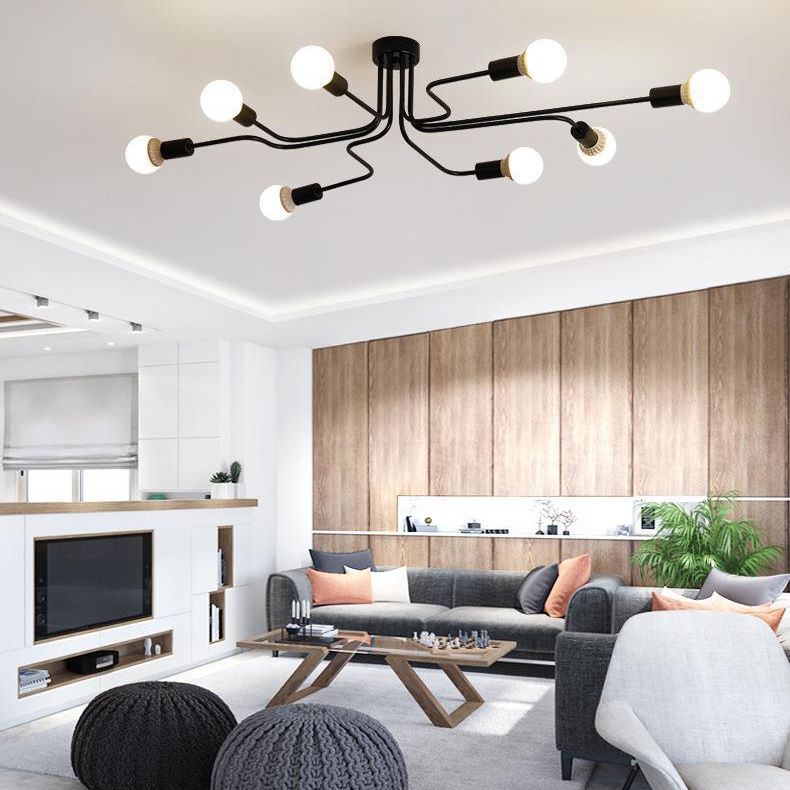 Sputnik Flush Ceiling Light Minimalism Metal Flush Mount for Dining Room