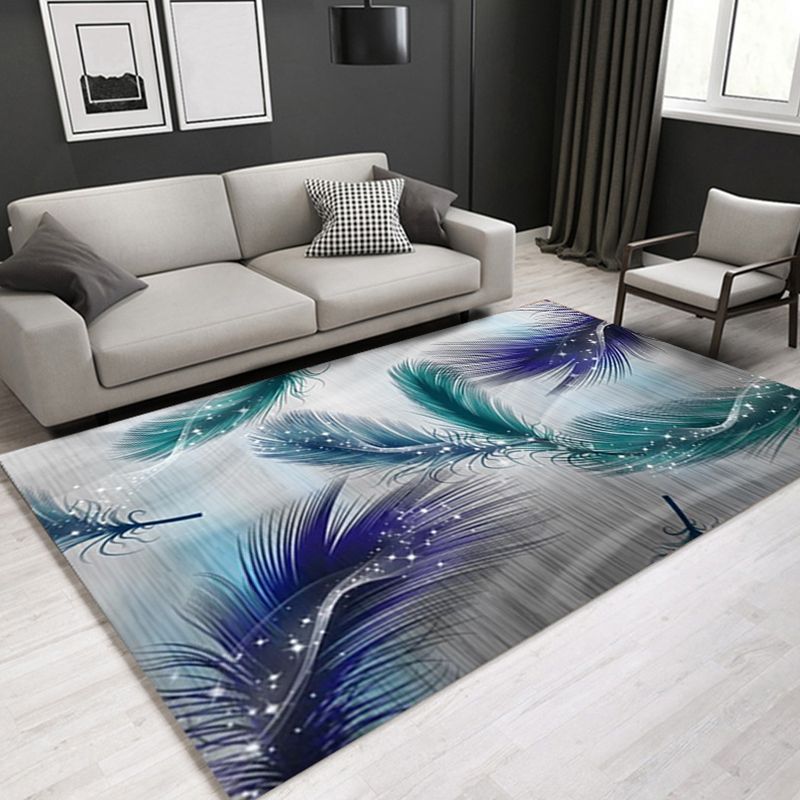 Glam Modern Rug Multi Color 3D Plant Print Rug Pet Friendly Non-Slip Machine Washable Rug for Living Room