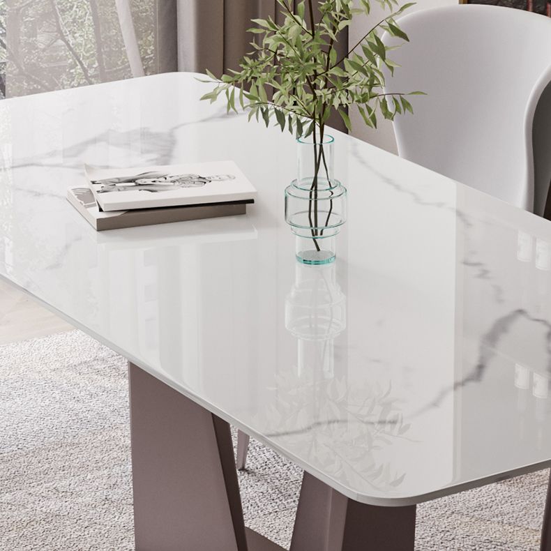 Modern Style Rectangle Sintered Stone Dining Table Set 1/4/5/7 Pieces Dining Set