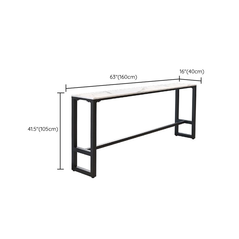 Contemporary Rectangle Bar Table Set 1/3/5 Pcs Iron Frame Bar Table and Stools