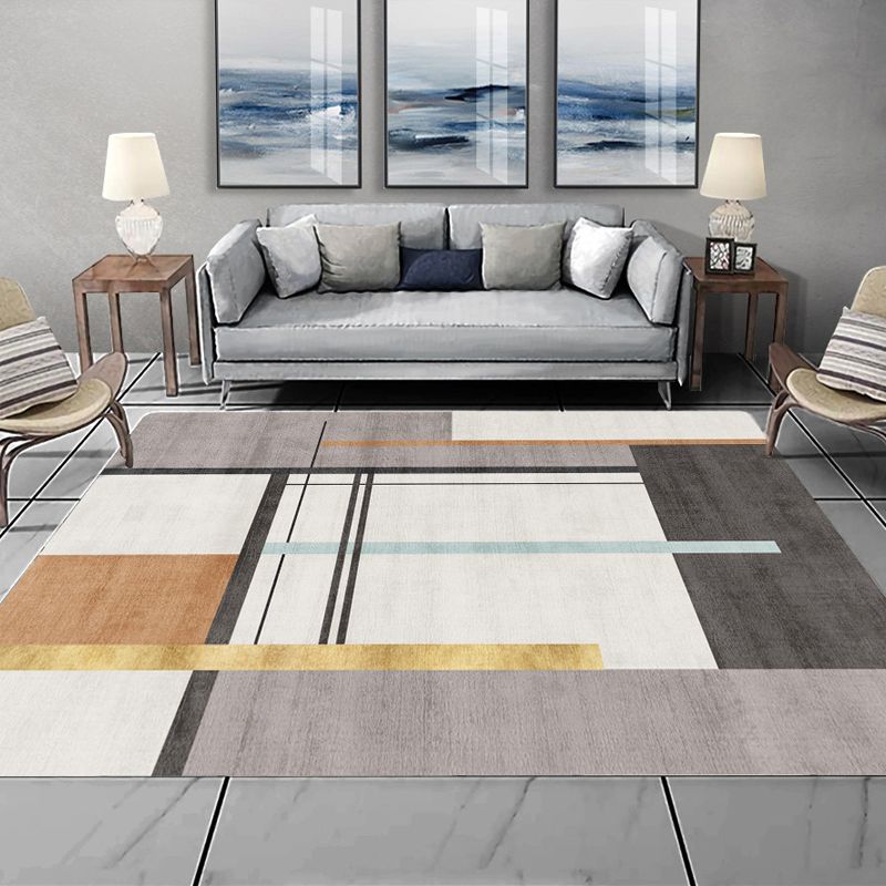 Prachtig polyester tapijt Modern wasbaar Wasbaar Rug woonkamer vloerkleed met niet-slipachter