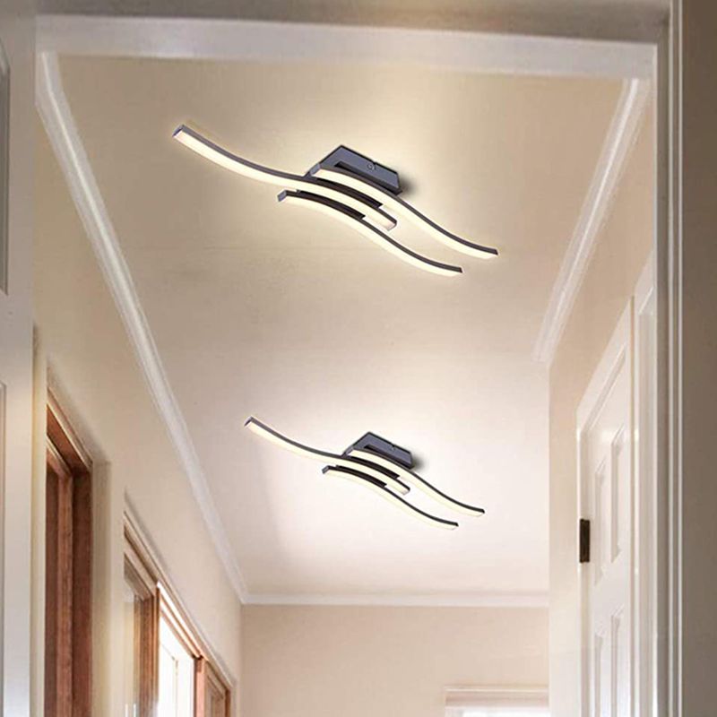 Luminaire semi-encastré Wave en aluminium, plafonnier moderne à montage encastré