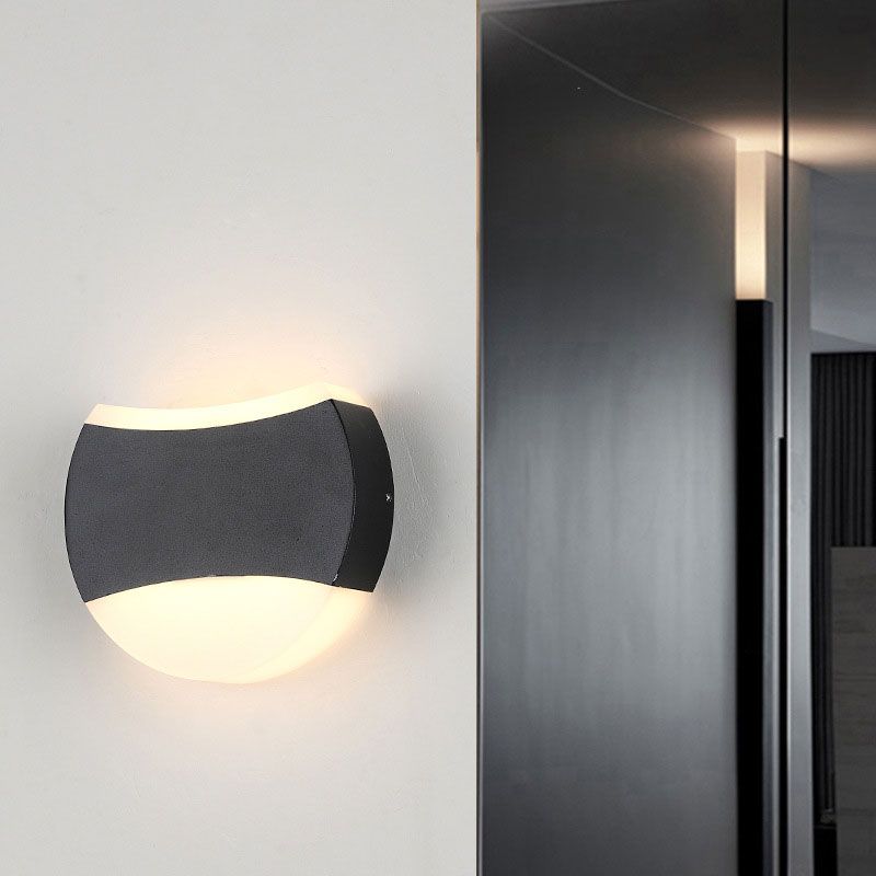 Geometrical LED Wall Lighting Contemporary Aluminum Black Sconce Light Fixture for Patio