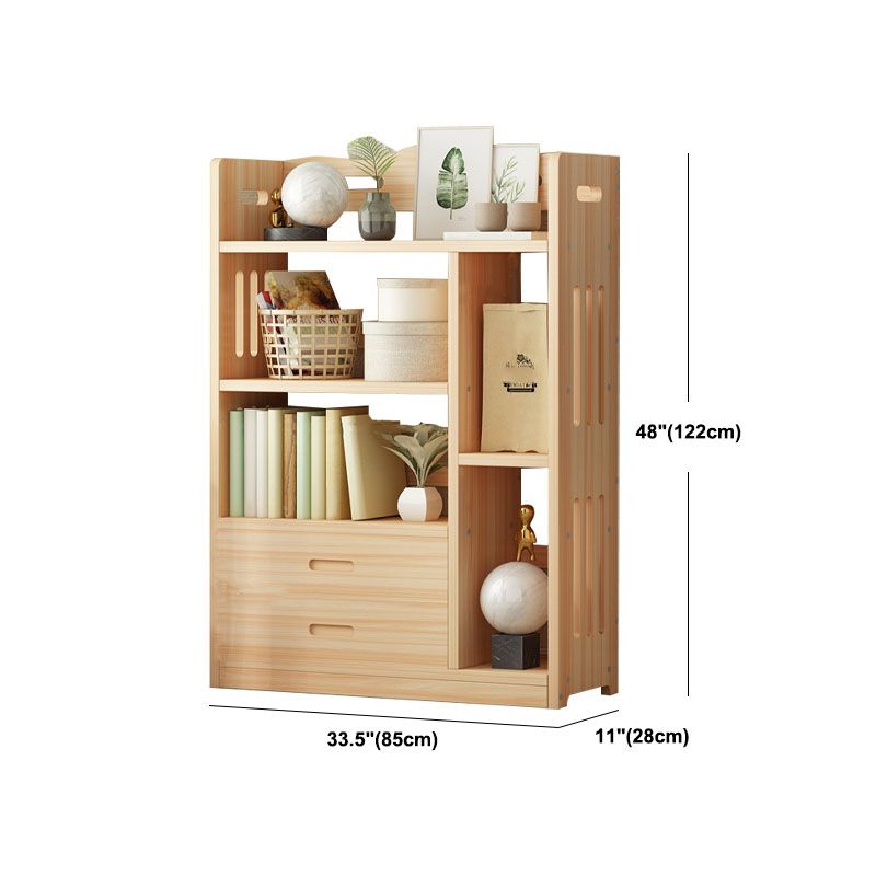 Modern Floor Brown Book Shelf Woodend Open Shelf Bookcase for Home