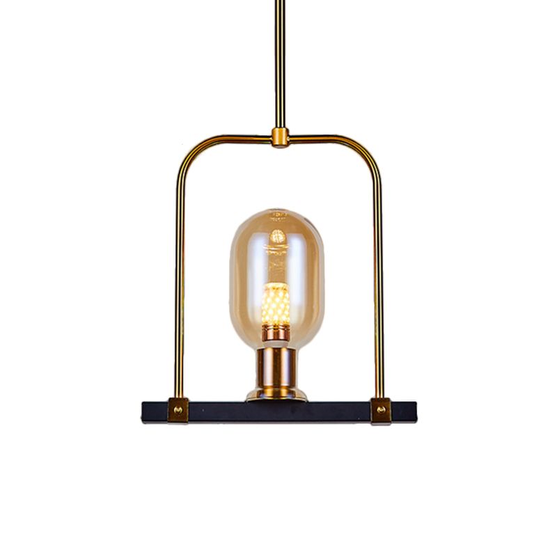 Ovale vorm hanglampverlichting Post modern barnsteen glas