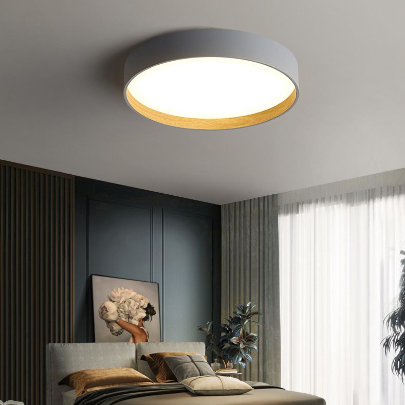 Moderne minimalistische ronde LED-inbouw smeedijzeren plafondarmatuur met acryl kap