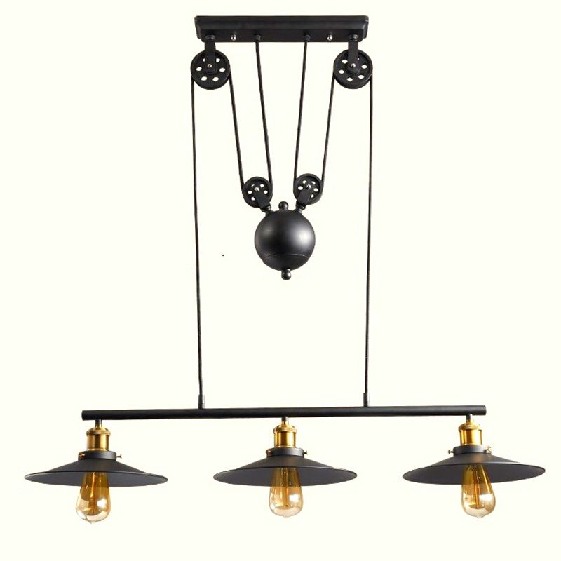 Pulley Metal Island Pendant Chandelier Industrial Dining Room Island Light Fixtures