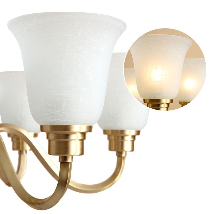 Bell Shape Pendant Lights Modern Glass Pendant Chandelier in Gold Finish