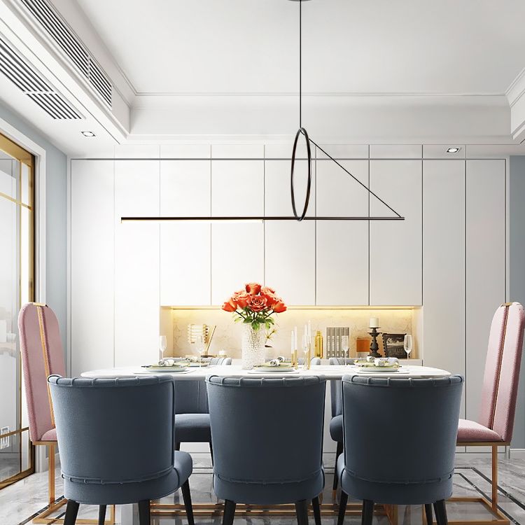 Linear Pendant Chandelier Modern Minimalist Style Metal Hanging Light