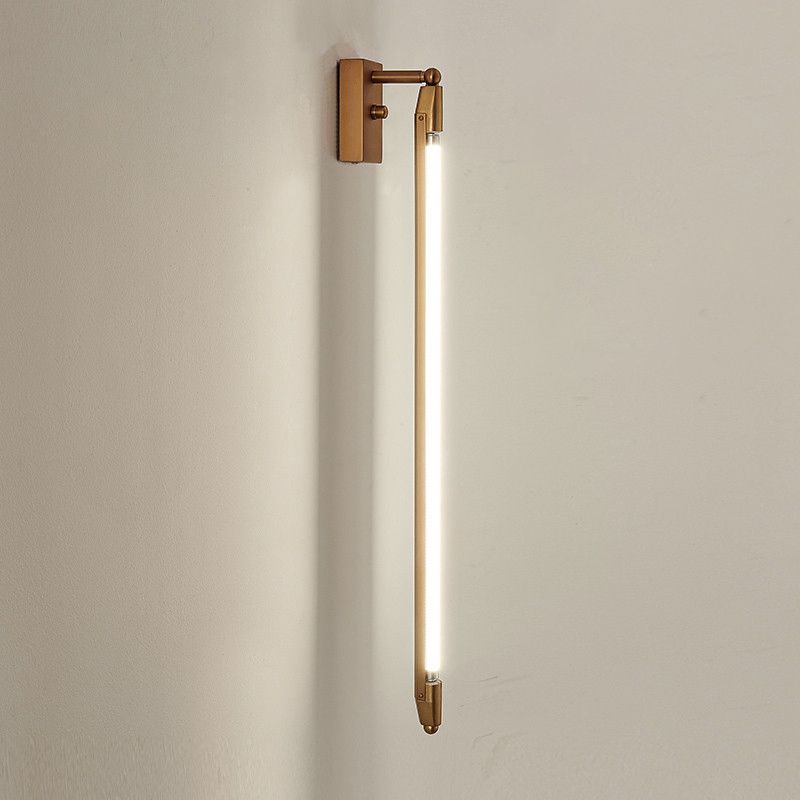 Linear Shaped Corridor LED Wall Light Metallic Minimalist Rotatable Wall Lighting Fixture