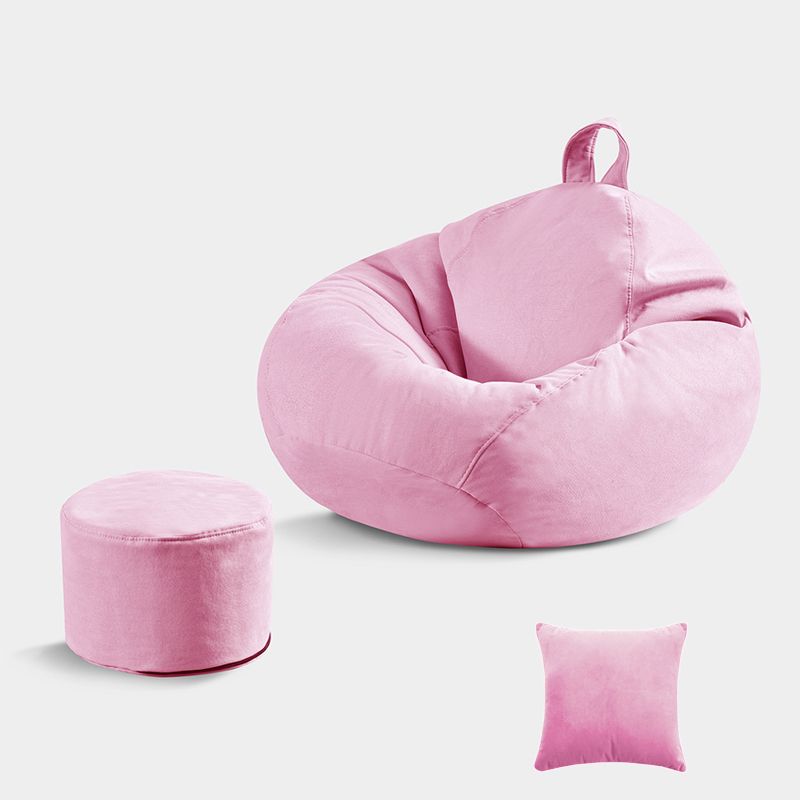 Solid Color Chair with Ottoman and Pillow Armless Chair for Living Room